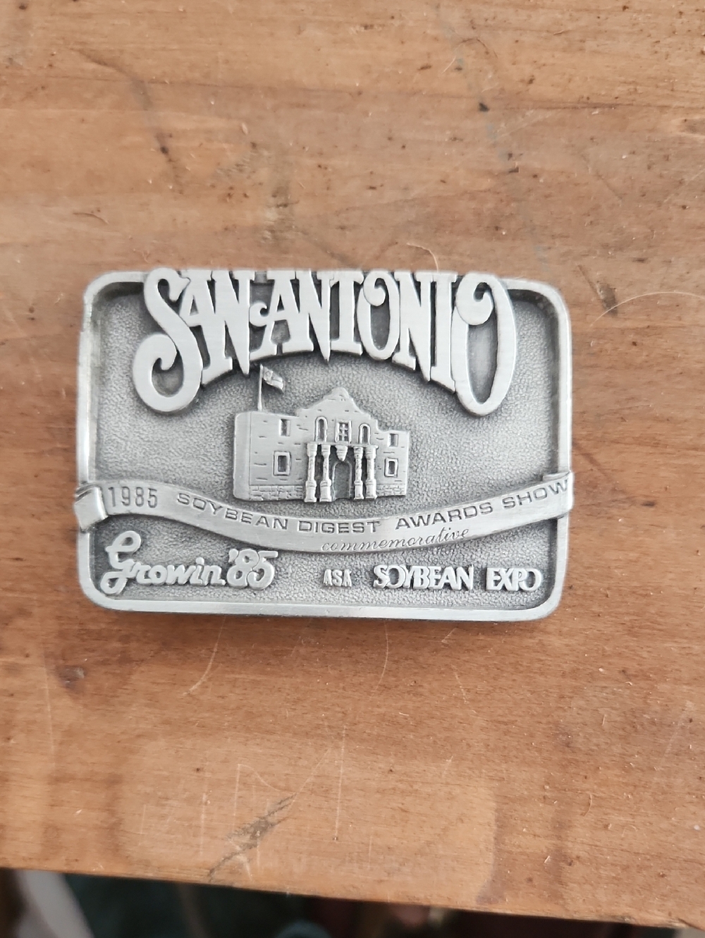 San Antonio Commemorative Belt Buckle - Silver Tone